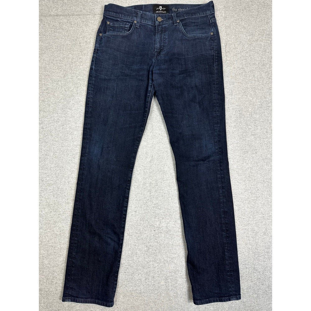 7 For All Mankind The Straight Jean Mens 32x32 Blue Luxe Performance